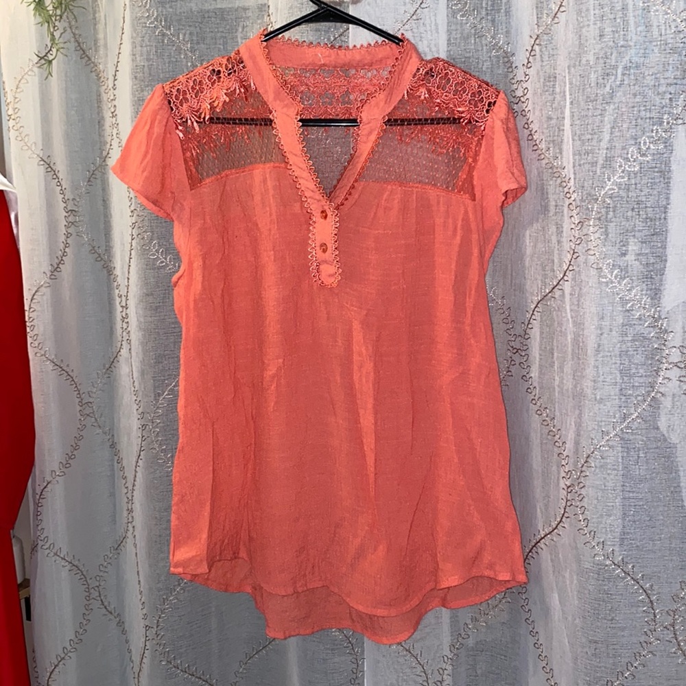 Pink lace blouse